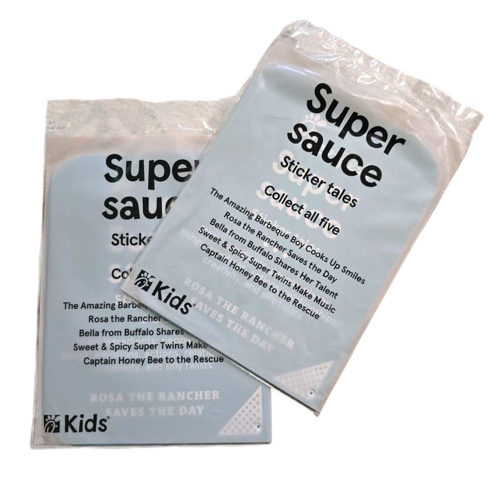 Chick-fil-A Kids Super Sauce Sticker Tales Rosa Rancher Saves Day CFA Happymeal